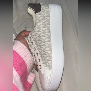 Michael Kors Cream Monogram Sneakers